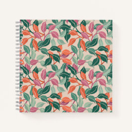 Tropisches Blatt Korallen Grün Botanisches Chic Jo Notizbuch
