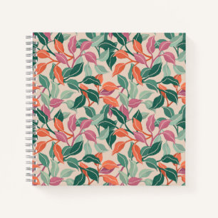 Tropisches Blatt Korallen Grün Botanisches Chic Jo Notizbuch