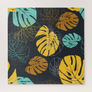Tropisches Blatt Vintage Tapetenmuster