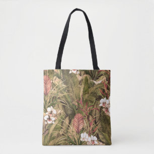 Tropisches Blätter Blumen Wasserfarbenmuster Tasche