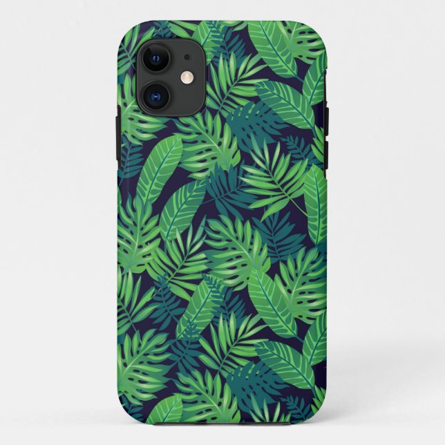 Tropisches Blätter-Muster Case-Mate iPhone Hülle (Rückseite)