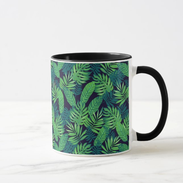 Tropisches Blätter-Muster Tasse (Rechts)