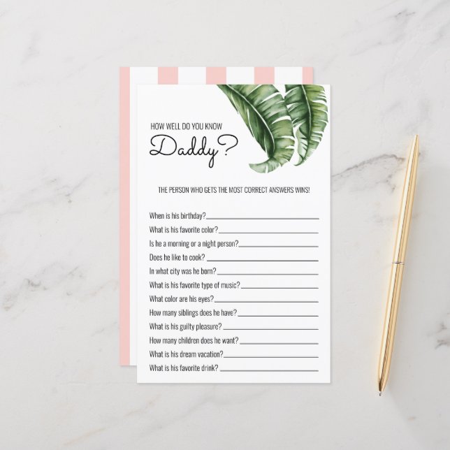 Tropisches Blätter/Streifen Kinderduschenspiel (Vorderseite/Rückseite Beispiel)