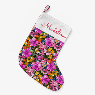 Tropisches Blätter und Blumen addieren Ihren Kleiner Weihnachtsstrumpf