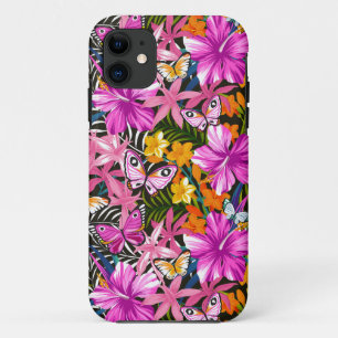 Tropisches Blätter und Blumen Case-Mate iPhone Hülle