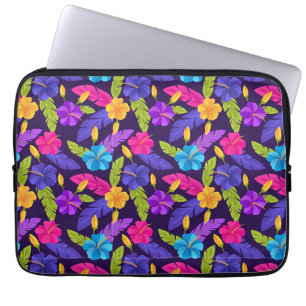 Tropisches Blätter- und Blumenmuster-23857 Laptopschutzhülle