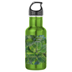 Tropisches Blattmuster Dschungel Laub Wasserflasch Edelstahlflasche