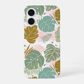 Tropisches Blattwerk - Monstera- und Palmblattmust iPhone 16 Hülle