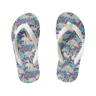 Tropisches Blau-Slotmuster Kinderbadesandalen