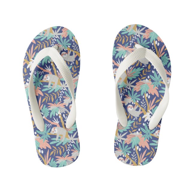 Tropisches Blau-Slotmuster Kinderbadesandalen (Fußbett)