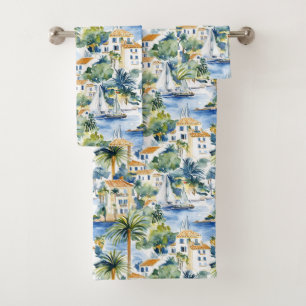 Tropisches blaues Mittelmeer Badhandtuch Set