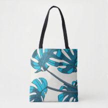 Tropisches, blaues, weißes Design