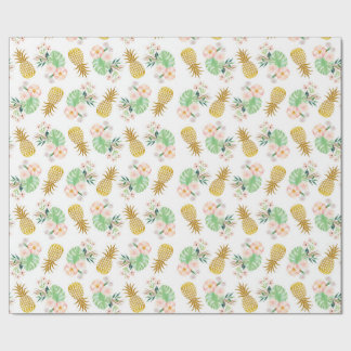 Tropisches Blumen-Ananas-Verpackungs-Papier Geschenkpapier