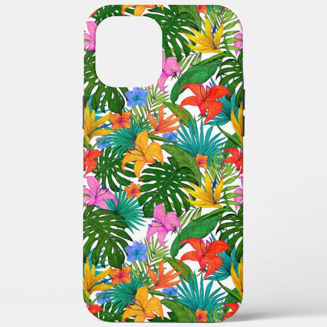 TROPISCHES BLUMEN-BOTANISCHES MUSTER  Case-Mate iPhone HÜLLE (Rückseite)