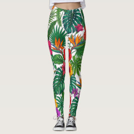 Tropisches Blumen-Dschungelmuster Leggings