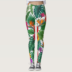 Tropisches Blumen-Dschungelmuster Leggings