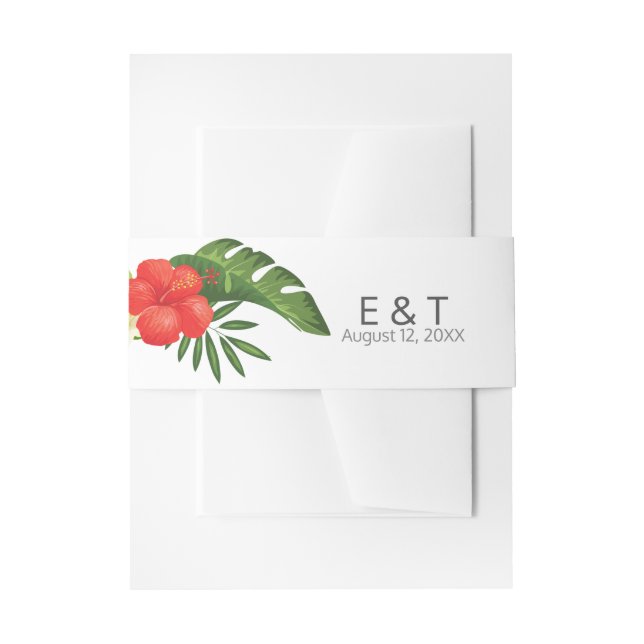 Tropisches Blumenblatt ID475 Einladungsbanderole (Vorderseite Beispiel)