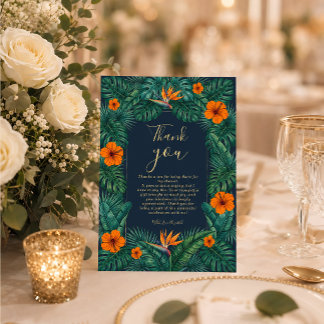 Tropisches Blumendesign | Hibiskus & Grünpflanzen Einladung