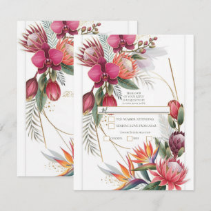 Tropisches Blumengarten Botanical Gold R.S.V.P. Einladung