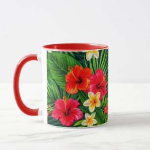 Tropisches Blumengeschenk - farbenfroher Hibiskus Tasse