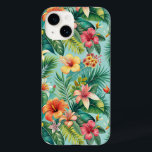 Tropisches Blumenhandy Case-Mate iPhone 14 Hülle<br><div class="desc">Das Design umfasst üppige Blätter aus grüner Palme und gewagte,  farbenfrohe Blume in den Farbtönen Rot,  Orange,  Gelb und Rosa,  Set vor einem erfrischenden türkisfarbenen Hintergrund.</div>