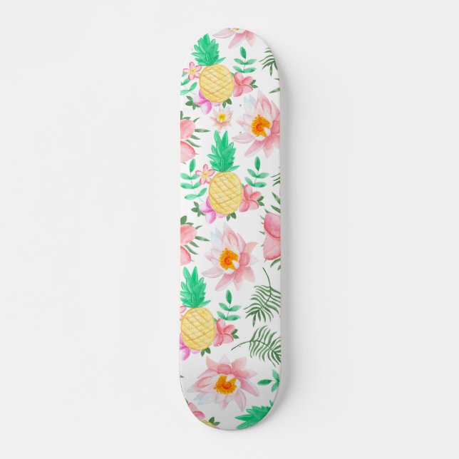 Tropisches Blumenmuster des modernen Skateboard (Vorne)