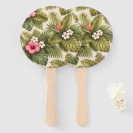 Tropisches Blumenmuster – Hibiskus, Monstera  Fächer