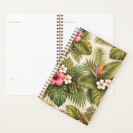 Tropisches Blumenmuster – Hibiskus, Monstera  Planer