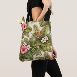 Tropisches Blumenmuster – Hibiskus, Monstera  Tasche