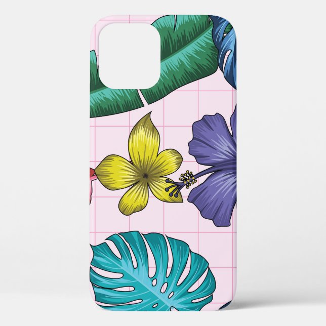 Tropisches Blumenmuster: Muster nahtloser Blätter Case-Mate iPhone Hülle (Rückseite)