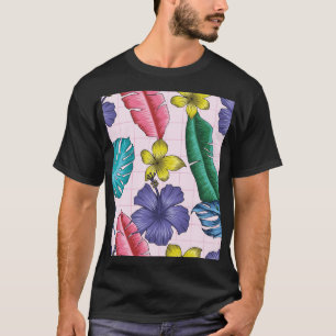 Tropisches Blumenmuster: Muster nahtloser Blätter T-Shirt