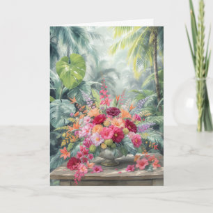Tropisches Blumenstrauß-Geburtstag Karte