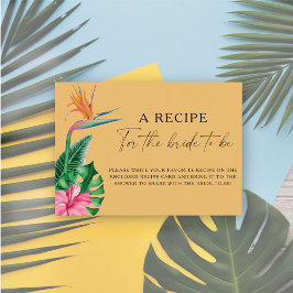 Tropisches Blumenzelt - Rezept für die Braut Begleitkarte