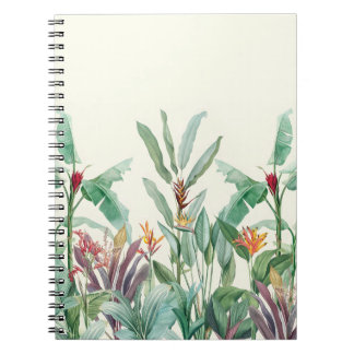 Tropisches botanisches Aquarell-Spiralnotizbuch Notizblock