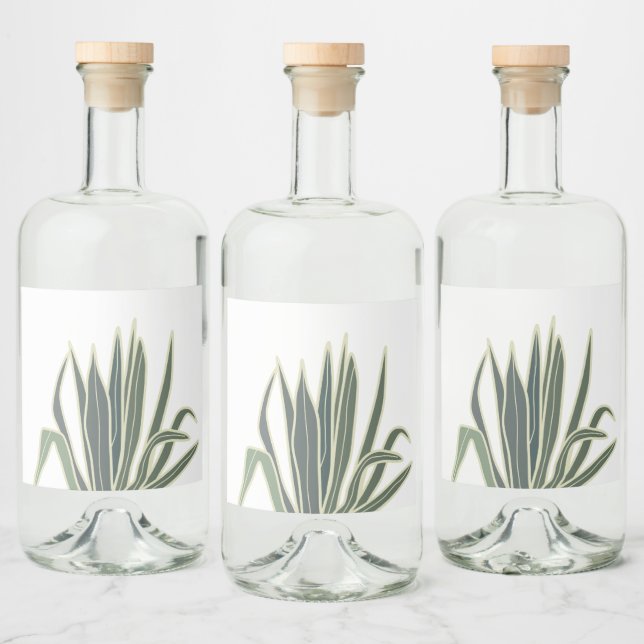 tropisches botanisches Blattwerk Alkoholflaschenetikett (Flaschen)
