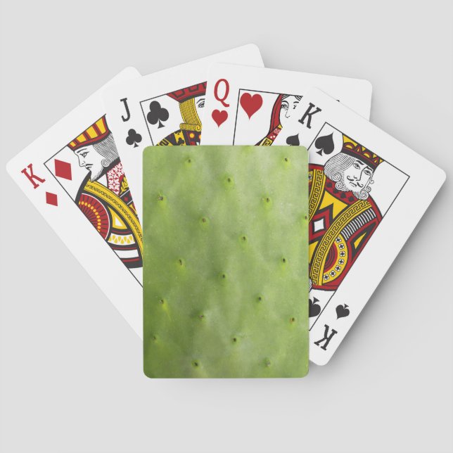 Tropisches botanisches grünes Kaktus-Foto Spielkarten (Rückseite)