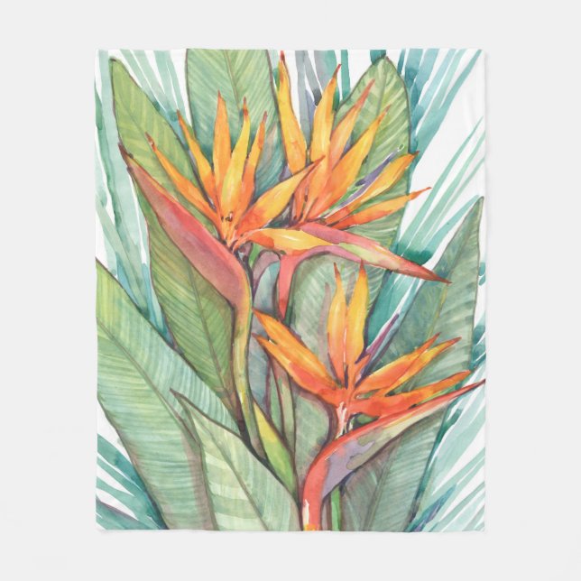 Tropisches botanisches Paradies II Fleecedecke (Vorderseite)