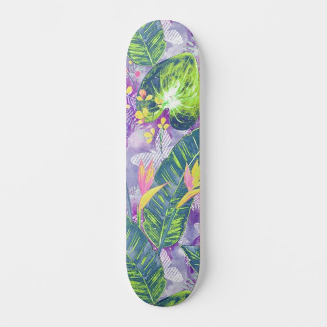 tropisches, botanisches skateboard (Vorderseite)