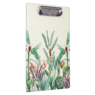 Tropisches botanisches Wasserfarben-Clipbrett Klemmbrett