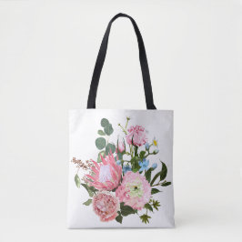 Tropisches Bouquet mit rosa Blume. Tasche