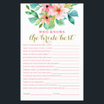 Tropisches Brautparty am Strand  Flyer<br><div class="desc">Wer kennt das Bride Best Brautparty Spiel? Der tropische,  blumengeschmückte Strand.</div>