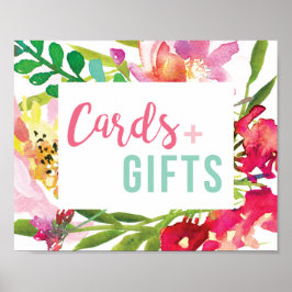 Tropisches Brautparty-Karten und Geschenkszeichen Poster