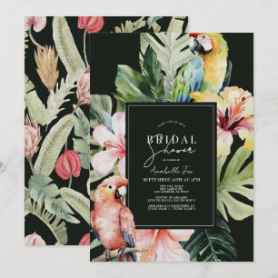 Tropisches Brautparty mit Blumen und botanischem P Einladung