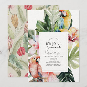 Tropisches Brautparty mit Blumen und botanischem P Einladung