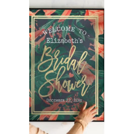 Tropisches Brautparty mit floralen Rahmen Poster