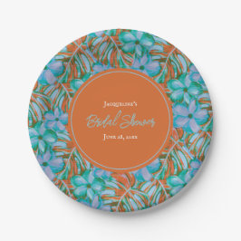 Tropisches Brautparty Orange und Blume Pappteller