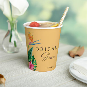 Tropisches Brautparty Pappbecher