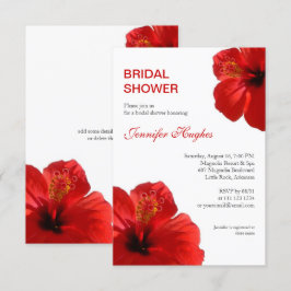 Tropisches Brautparty Roter Hibiskus Einladung