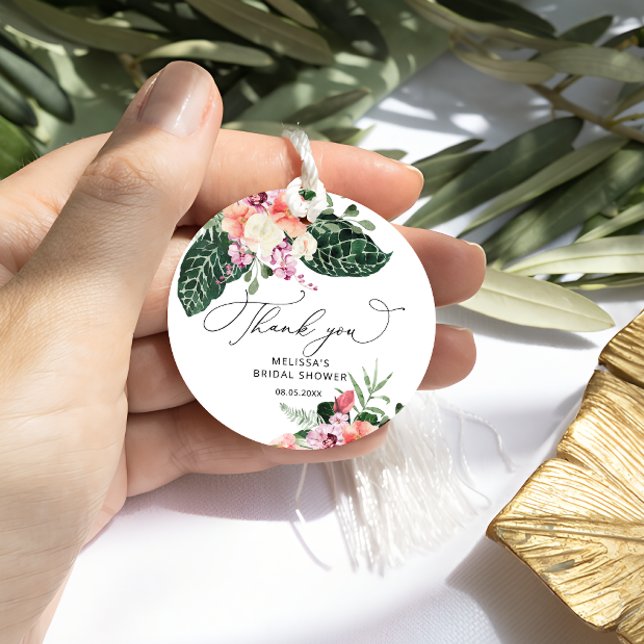 Tropisches Brautparty Vielen Dank Geschenkanhänger (Von Creator hochgeladen)