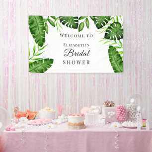 Tropisches Brautparty Watercolor-Script-Dschungel Banner